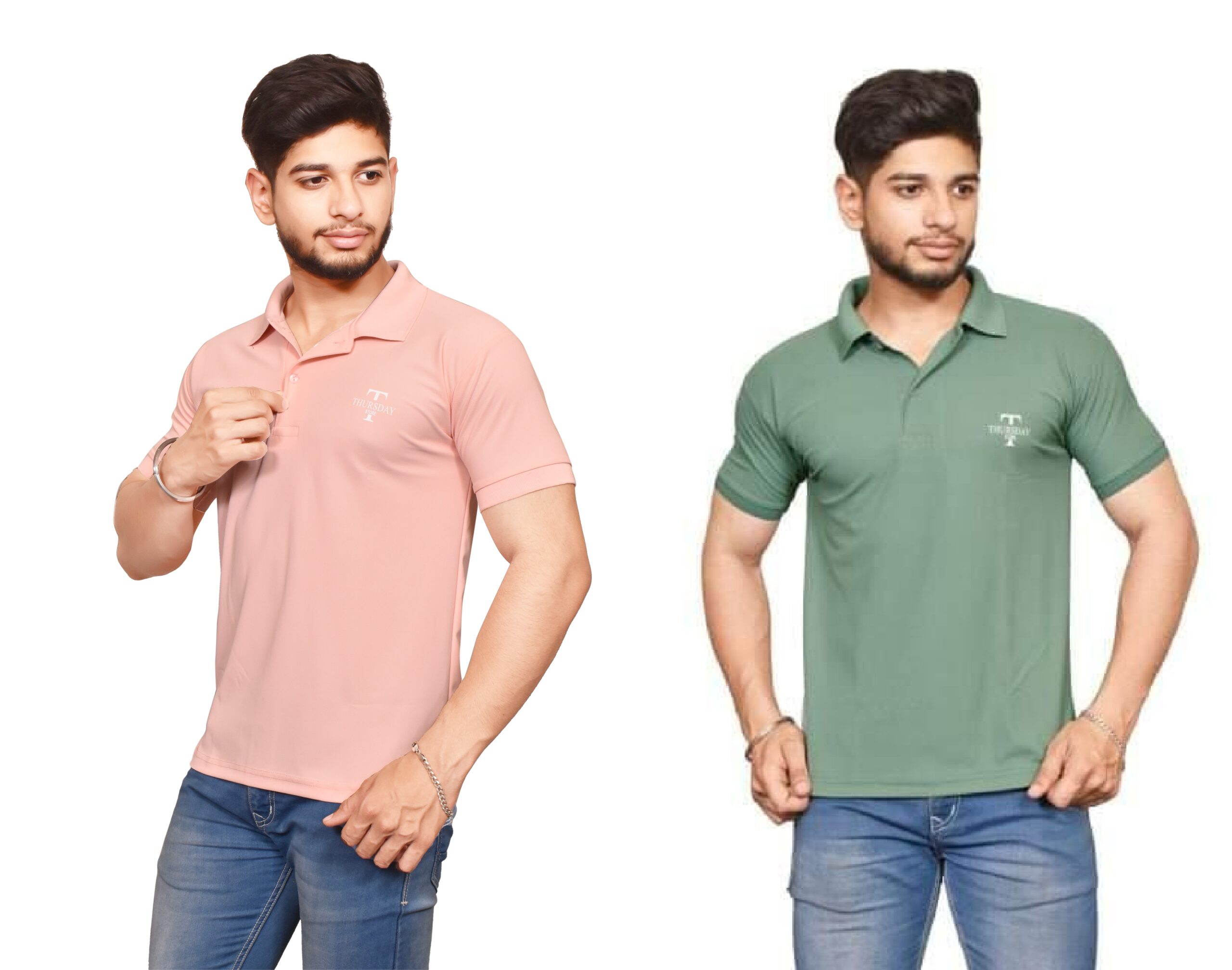 combo peach and green t-shirt